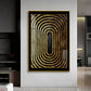 Golden Echoes Glass Finish Vertical Wall Art