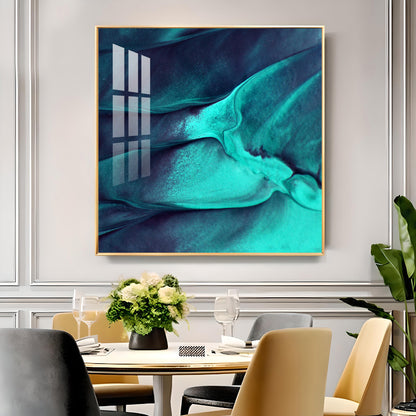 Azure Wave Masterpiece Glass Finish Square Wall Art