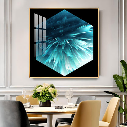 Oceanic Abstraction Glass Finish Square Wall Art