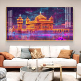 Sri Harmandir Sahib Glass Finish Horizontal Wall Art