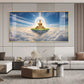Majestic Buddha In Cloud Glass Finish Horizontal Wall Art