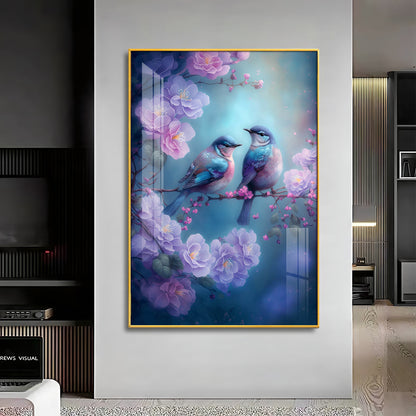 Harmony in Flight Glass Finish Vertical Wall Art