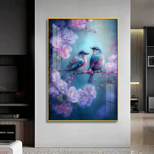 Harmony in Flight Glass Finish Vertical Wall Art