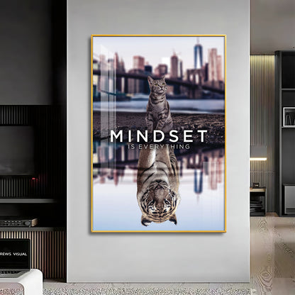 Elevate Your Mindset Glass Finish Vertical Wall Art