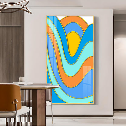 Colorwave Sunburst Glass Finish Vertical Wall Art