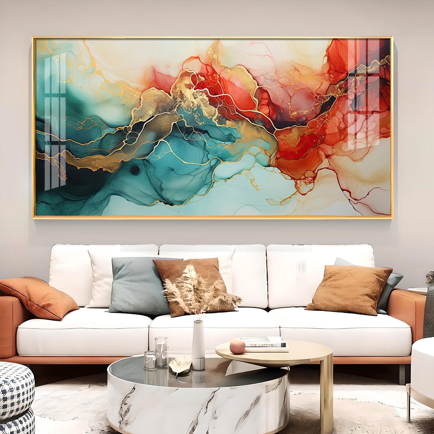 Modern Artwork Fantasy Glass Finish Horizontal Wall Art