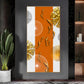 Orange And White Elegance Glass Finish Vertical Wall Art