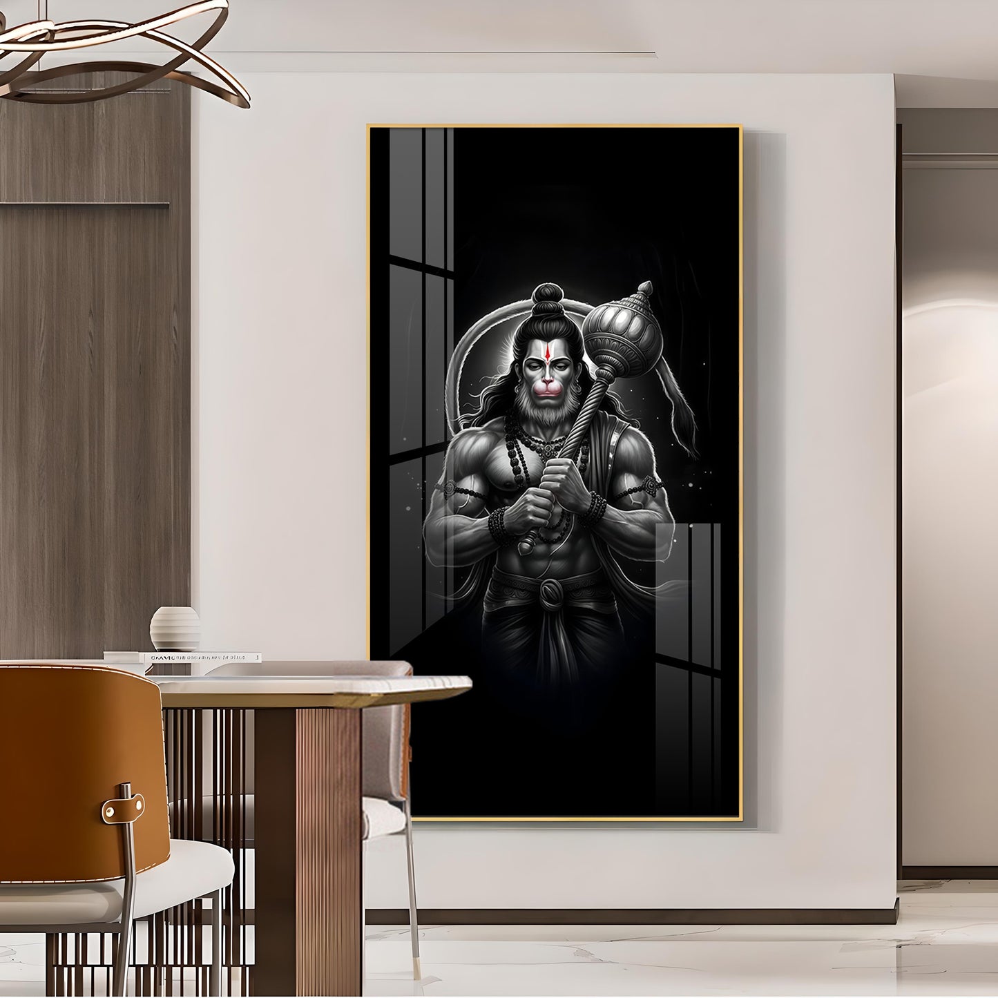 Lord Bajarang Bali Glass Finish Vertical Wall Art