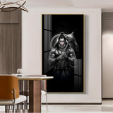 Lord Bajarang Bali Glass Finish Vertical Wall Art