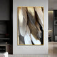 Golden Whisper Elegance Glass Finish Vertical Wall Art