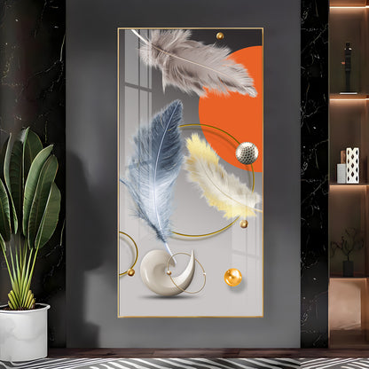 Shellscape Art Glass Finish Vertical Wall Art
