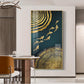 Luminous Fish Dance Glass Finish Vertical Wall Art