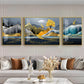 Celestial Mountain Glass Finish Wall Art (Set Of 3)