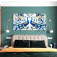 Two Peacock Looking Each Other Glass Finish Horizontal Wall Art