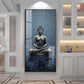 Sacred Budha Meditation Glass Finish Vertical Wall Art