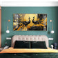 Abstract Two Peacock Looking Each Other Glass Finish Horizontal Wall Art