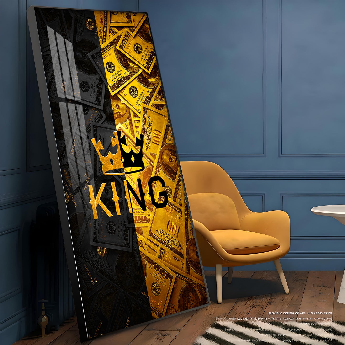 King Motivational Glass Finish Vertical Wall Art