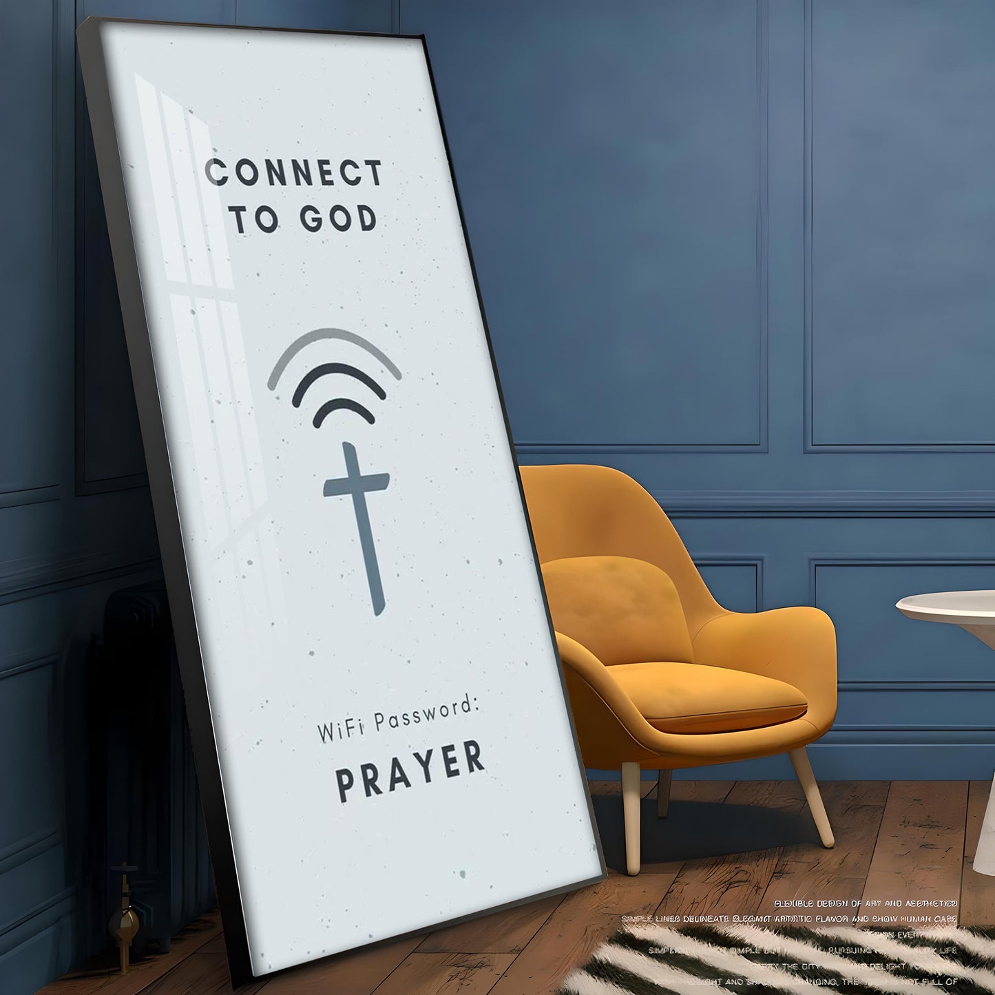 Connect To God Motivational Glass Finish Vertical Wall Art