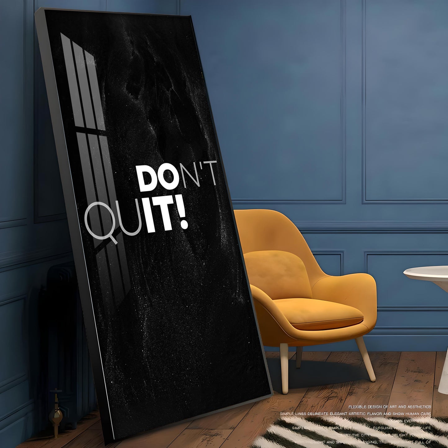 Don't Quit Motivational Glass Finish Vertical Wall Art