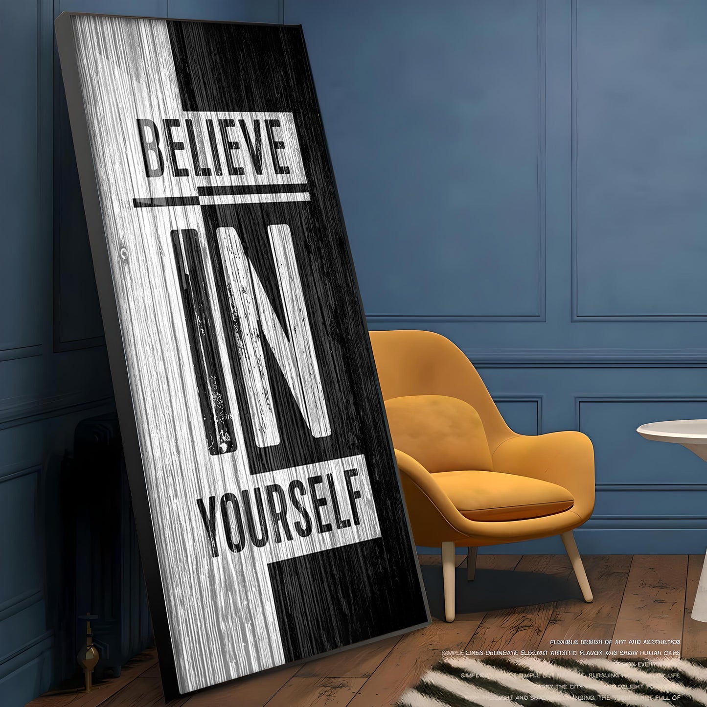 Believe In Yourself Motivational Glass Finish Vertical Wall Art
