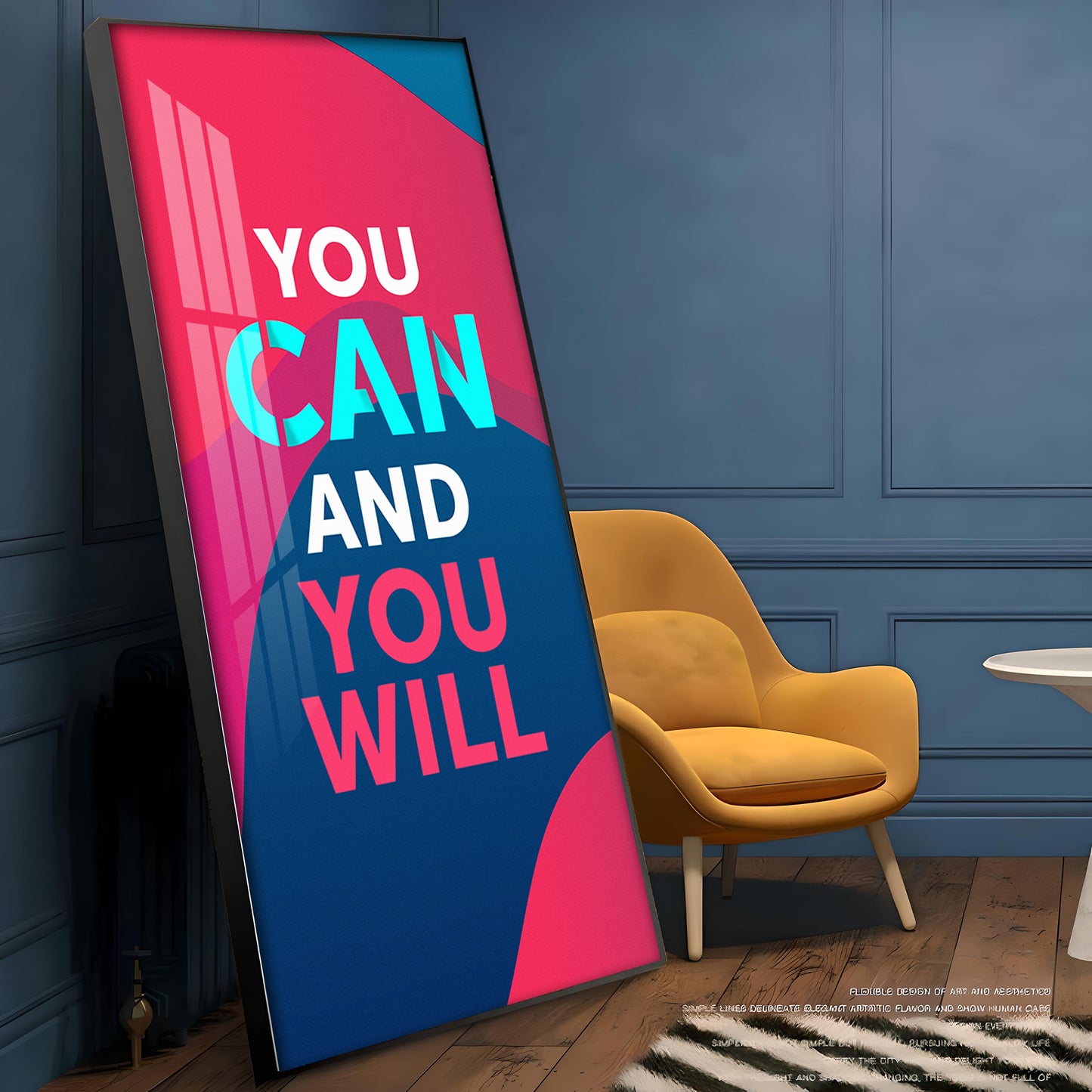 You Can And You Will Motivational Glass Finish Vertical Wall Art
