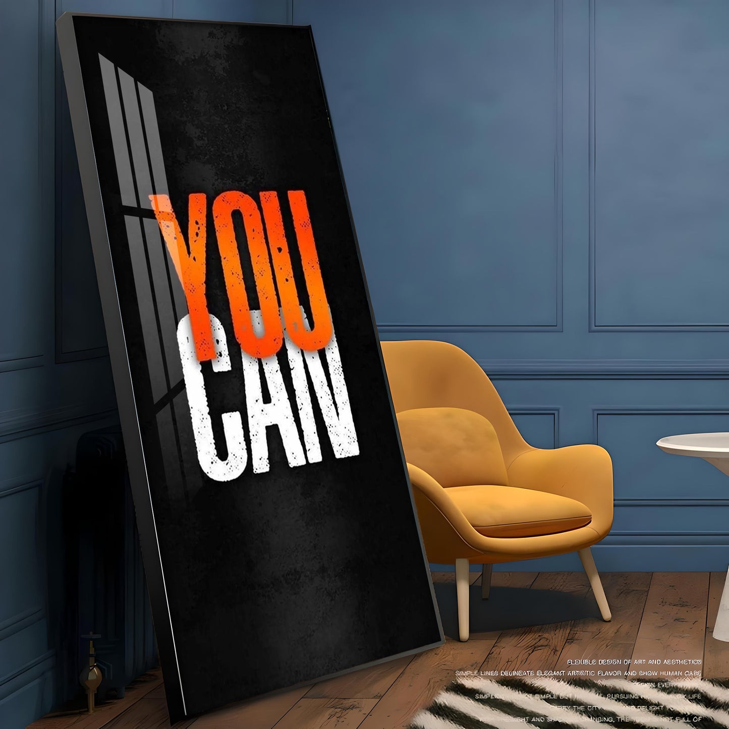 You Can Motivational Glass Finish Vertical Wall Art