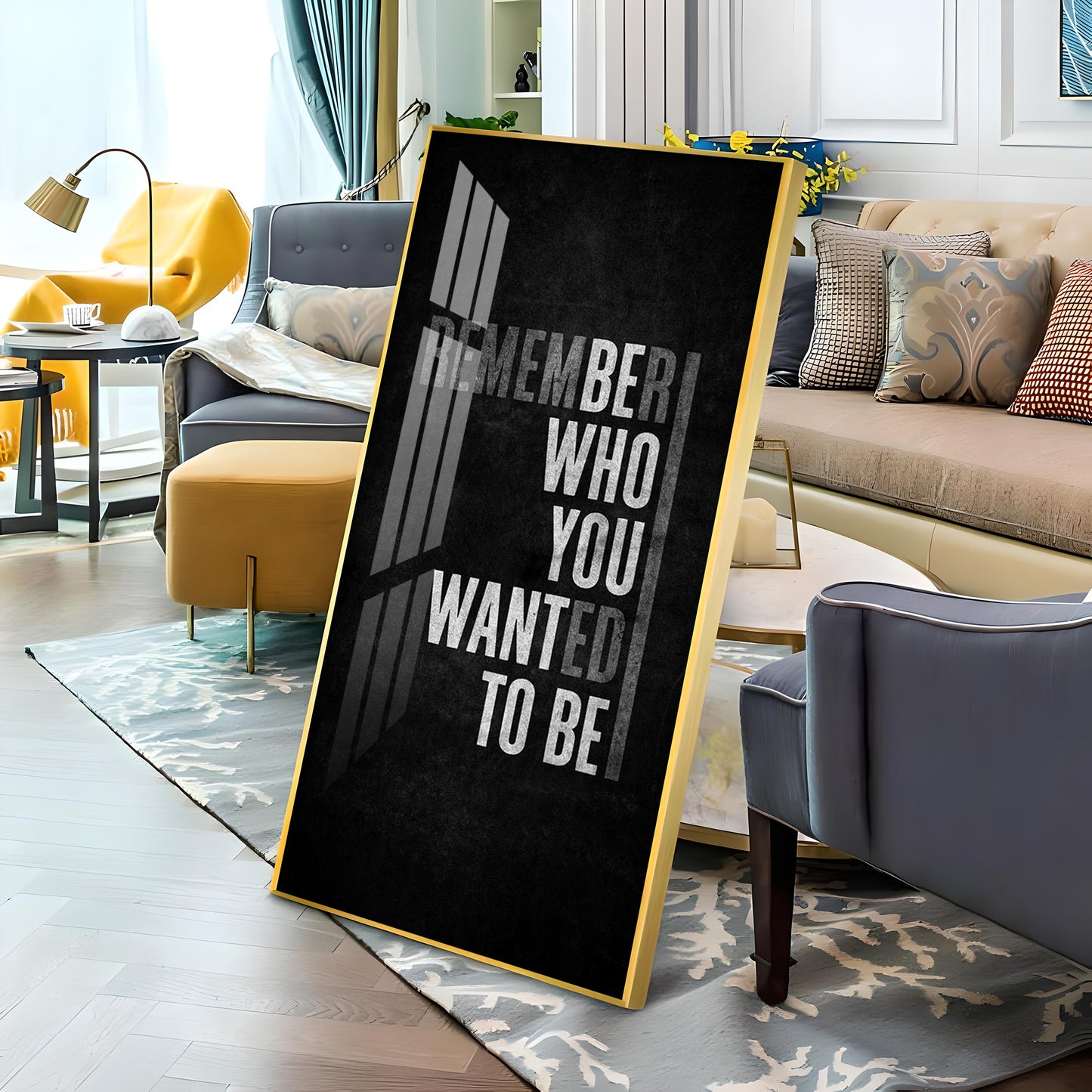 Remember Who You Wanted To Be Motivational Glass Finish Vertical Wall Art