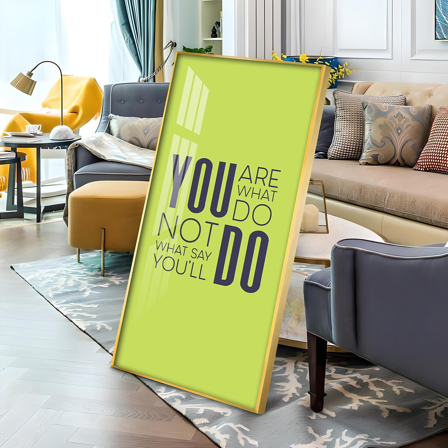 Do More Say Less Motivational Glass Finish Vertical Wall Art
