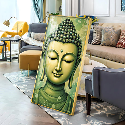 Budha Surreal portrayal Glass Finish Vertical Wall Art