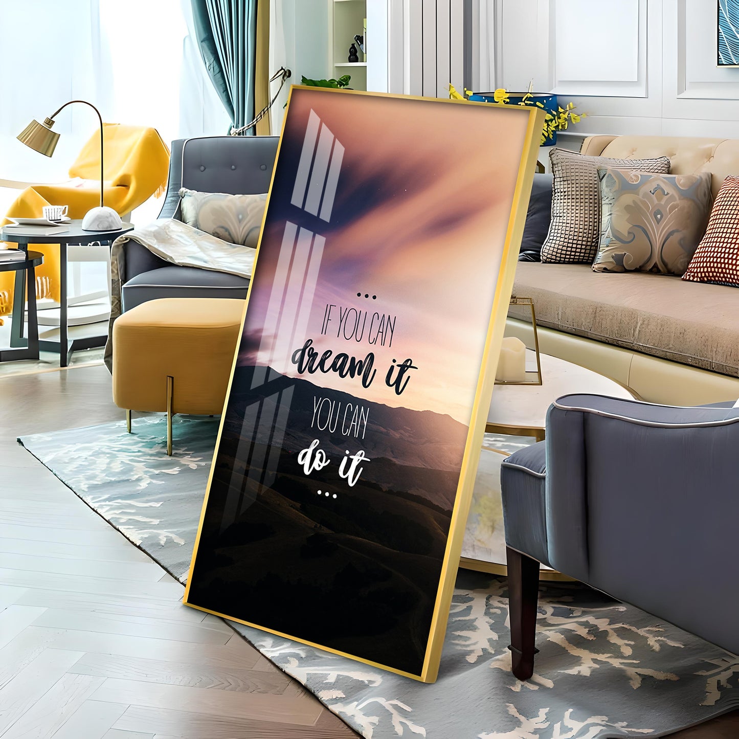 If You Can Dream It You Can Do It Motivational Glass Finish Vertical Wall Art