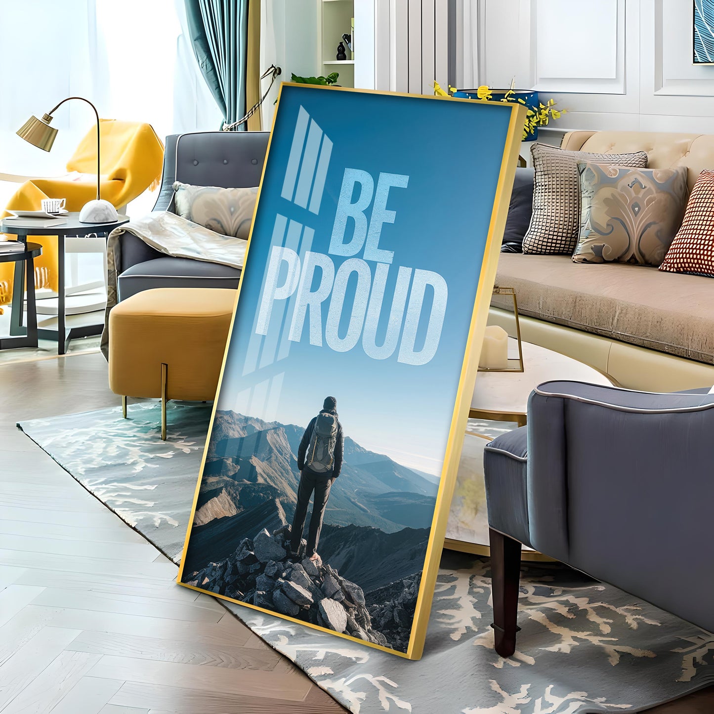 Be Proud Motivational Glass Finish Vertical Wall Art