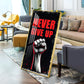 Never Give Up Glass Finish Vertical Wall Art