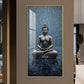Sacred Budha Meditation Glass Finish Vertical Wall Art