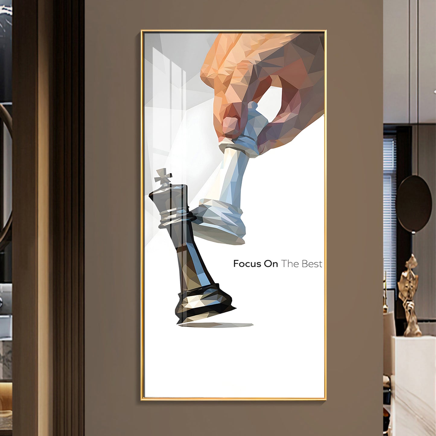 Focus On The Best Motivational Glass Finish Vertical Wall Art