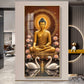 Meditating Budha With Swarn Glass Finish Vertical Wall Art