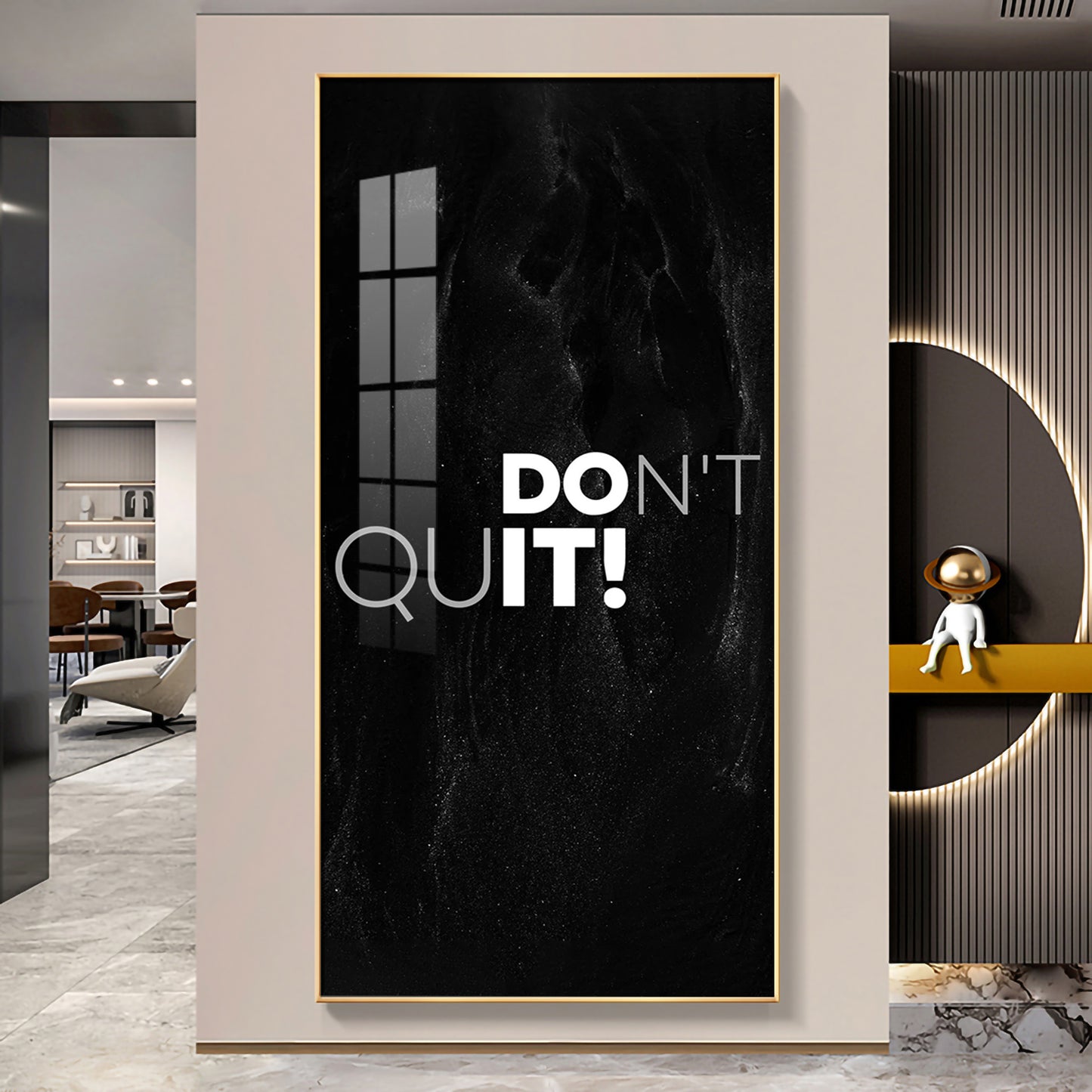 Don't Quit Motivational Glass Finish Vertical Wall Art