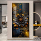 Surreal Black Flower Glass Finish Vertical Wall Art