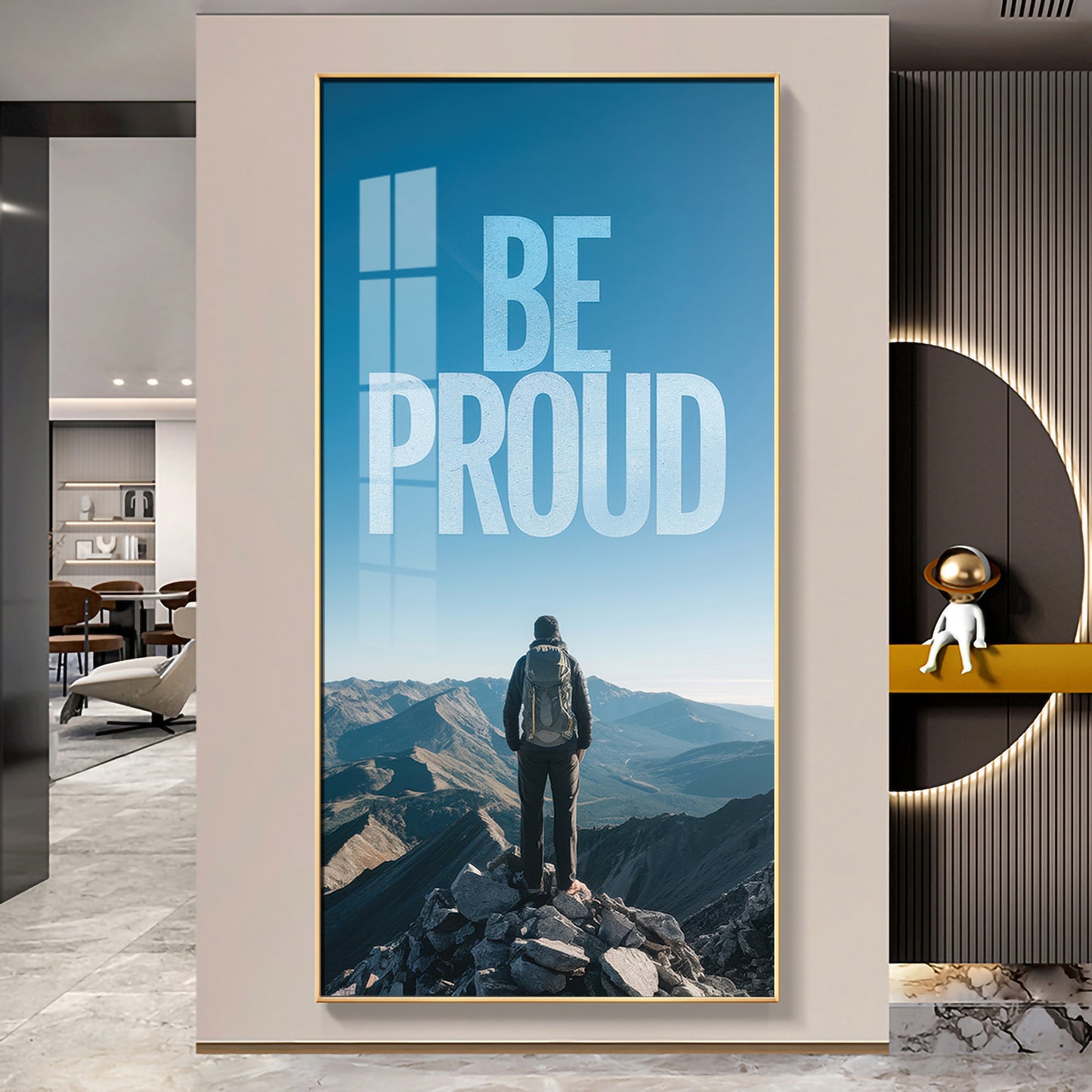 Be Proud Motivational Glass Finish Vertical Wall Art