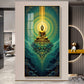 Surreal Energy Of Budha Glass Finish Vertical Wall Art