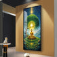 Meditating Buddha In Nature Glass Finish Vertical Wall Art