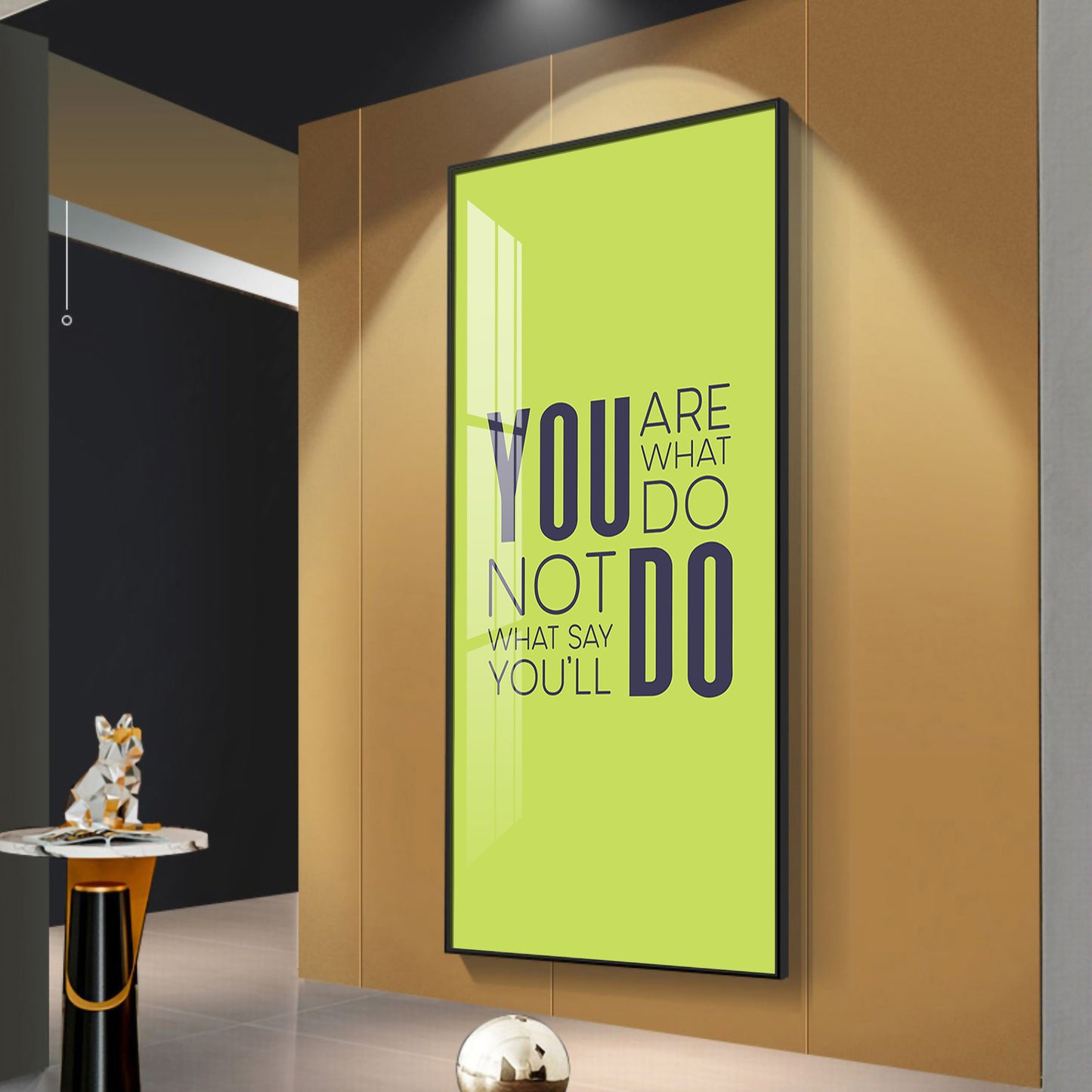 Do More Say Less Motivational Glass Finish Vertical Wall Art