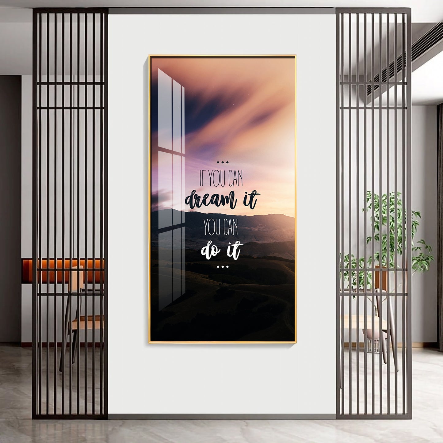 If You Can Dream It You Can Do It Motivational Glass Finish Vertical Wall Art