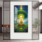 Meditating Buddha In Nature Glass Finish Vertical Wall Art