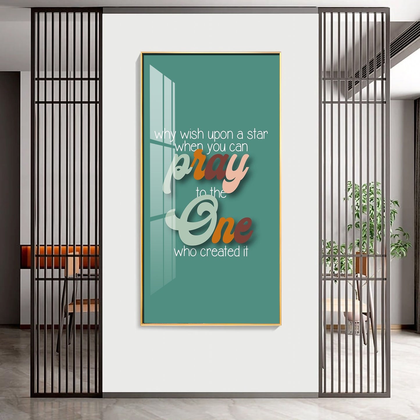 Pray To The One Motivational Glass Finish Vertical Wall Art