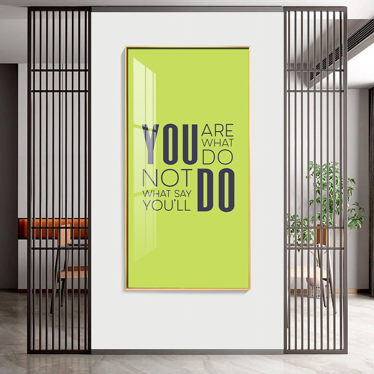 Do More Say Less Motivational Glass Finish Vertical Wall Art