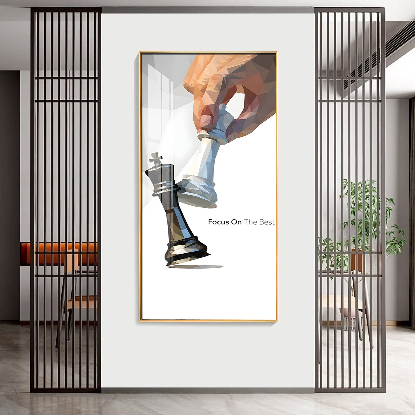Focus On The Best Motivational Glass Finish Vertical Wall Art