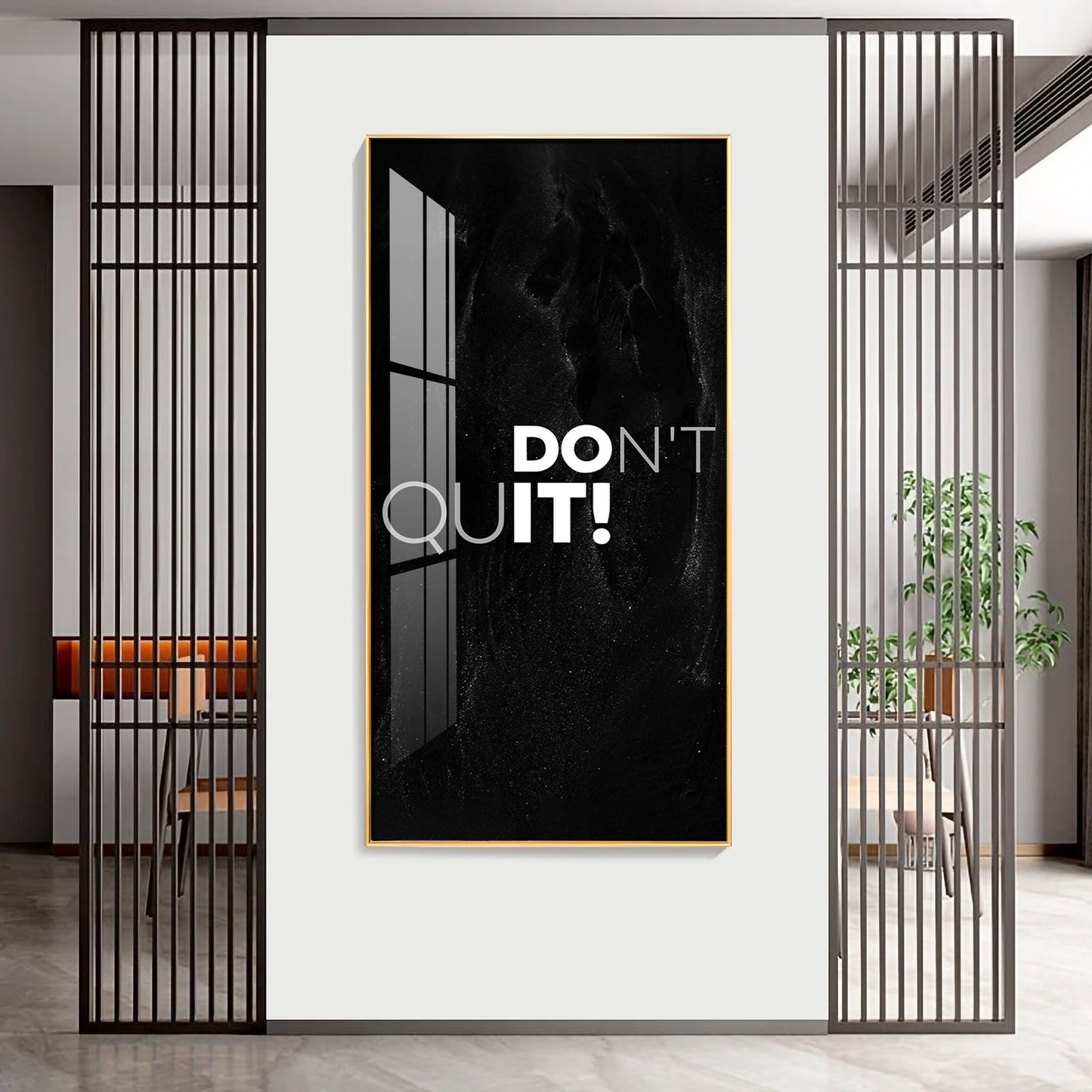 Don't Quit Motivational Glass Finish Vertical Wall Art