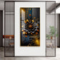 Surreal Black Flower Glass Finish Vertical Wall Art
