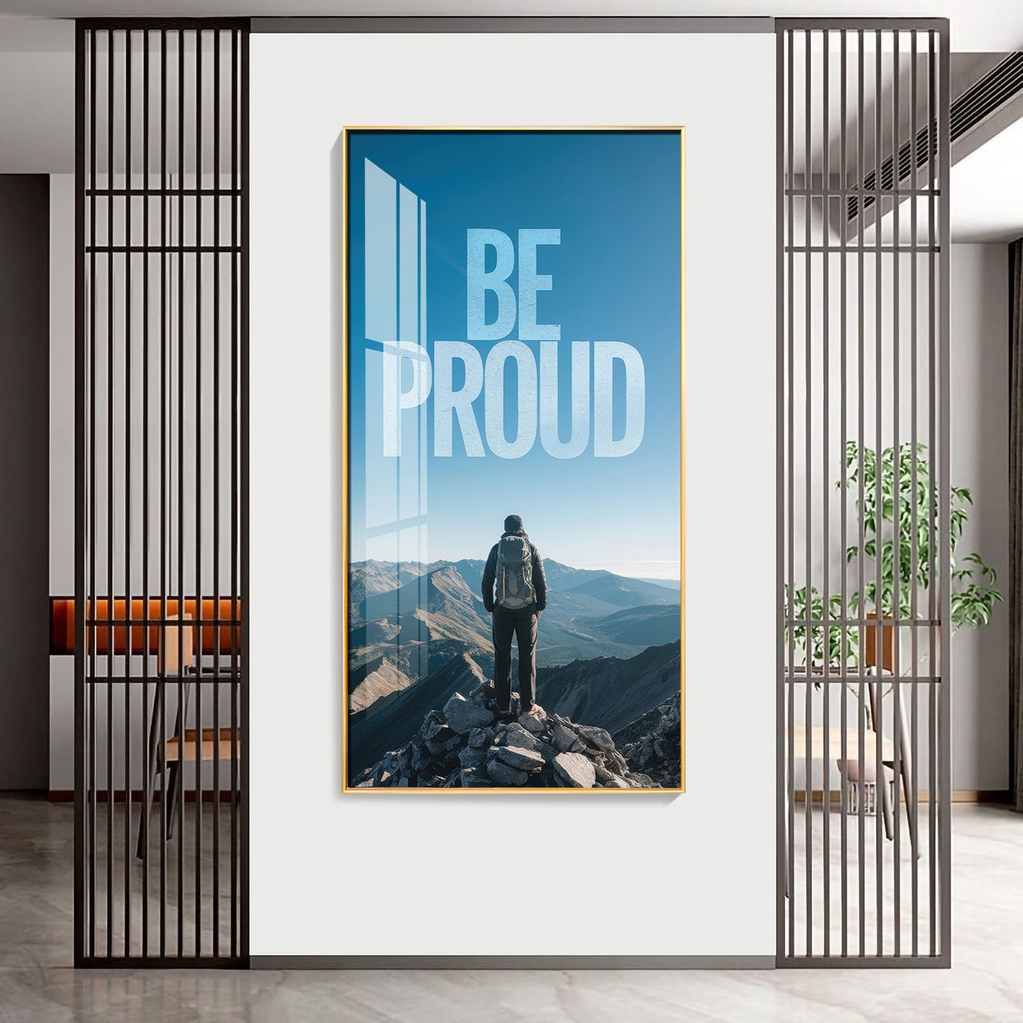 Be Proud Motivational Glass Finish Vertical Wall Art