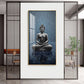 Sacred Budha Meditation Glass Finish Vertical Wall Art